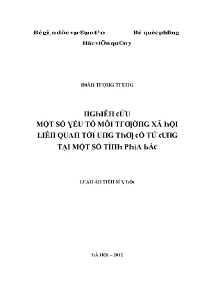 Yếu Tố Môi Trường Xã Hội Ảnh Hưởng Đến Sức Khỏe Tại Hà Nội
