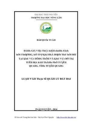 Đánh Giá Chính Sách Bồi Thường Khi Nhà Nước Thu Hồi Đất