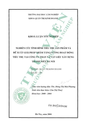 Nghiên Cứu Tình Hình Tiêu Thụ Sản Phẩm Tại Công Ty Than