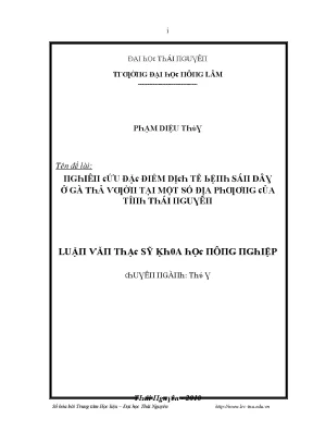 Đánh Giá Điểm Dịch Tễ Bệnh Sán Dây Ở Thái Nguyên