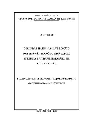Nâng cao chất lượng cán bộ công chức cấp xã tại huyện