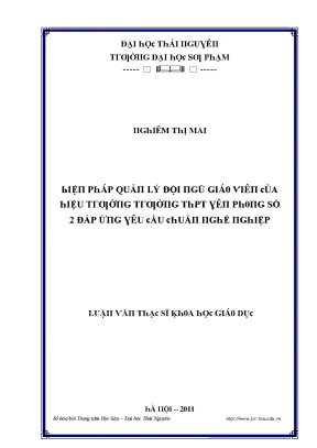 Quản lý đội ngũ giáo viên tại Đại học Thái Nguyên