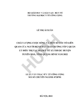 Chất lượng cuộc sống của bệnh nhân đái tháo đường type 2