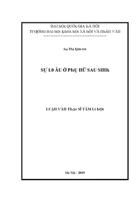 Nghiên Cứu Về Tình Trạng L0 Âu Ở Phụ Nữ Sau Sinh Tại Hà Nội