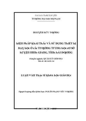 Khám Phá Sử Dụng Thiết Bị Dạy Học Tại Đại Học Thái Nguyên