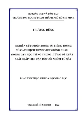 Nghiên Cứu Nhóm Động Từ Tiếng Trung và Cách Dịch Sang