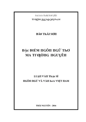 Đặc Điểm Ngôn Ngữ Trong Thơ Ma Trường Nguyên