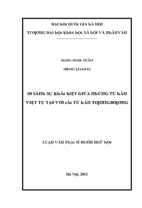 So sánh từ Hán Việt tự tạo và từ Hán tương ứng