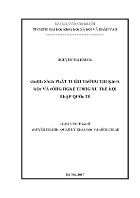 Chính sách phát triển thông tin khoa học và công nghệ