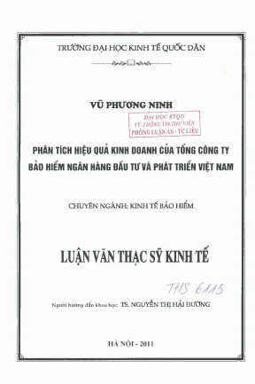 Nâng cao hiệu quả kinh doanh của Tổng công ty bảo hiểm