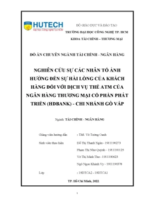 Nghiên Cứu Các Nhân Tố Ảnh Hưởng Đến Sự Hài Lòng Của