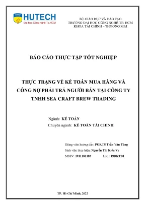 Báo Cáo Thực Tập Tốt Nghiệp Về Kế Toán Mua Hàng Tại Công