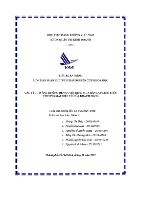 Các Yếu Tố Ảnh Hưởng Đến Quyết Định Mua Hàng Online Trên 