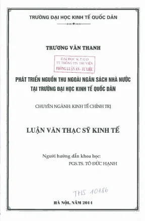 Phát Triển Nguồn Thu Ngoài Ngân Sách Tại Trường Đại Học