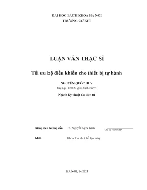 Tối ưu bộ điều khiển cho xe tự hành trong lĩnh vực kho vận