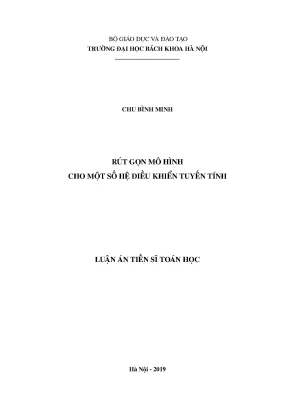 Rút gọn mô hình cho hệ điều khiển tuyến tính - Tiến sĩ
