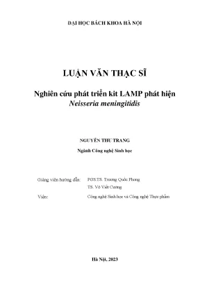 Nghiên cứu phát triển kit LAMP phát hiện Neisseria