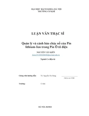 Quản lý và cảnh báo cháy nổ pin lithium-ion trong ô tô điện