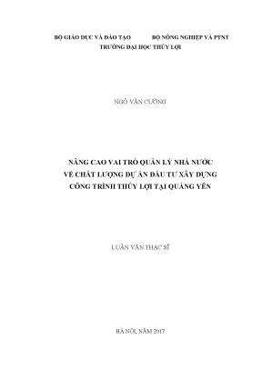 Nâng Cao Quản Lý Nhà Nước Về Chất Lượng Dự Án Đầu Tư Xây