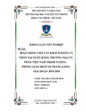 Hoạt Động Cho Vay Khách Hàng Cá Nhân Tại Ngân Hàng