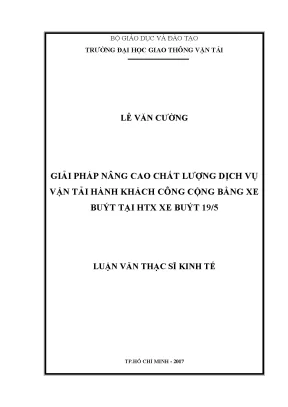 Giải Pháp Nâng Cao Chất Lượng Dịch Vụ Vận Tải Hành Khách