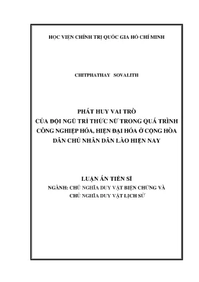 Vai Trò Của Đội Ngũ Trí Thức Nữ Trong Công Nghiệp Hóa Ở Lào