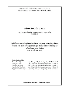 Đánh Giá An Toàn Giao Thông Tại Nút Giao Có Đèn Tín Hiệu