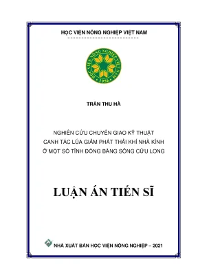 Nghiên Cứu Giảm Phát Thải Khí Nhà Kính Trong Canh Tác