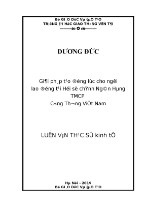 Giải Pháp Tạo Động Lực Cho Người Lao Động Tại Ngân Hàng