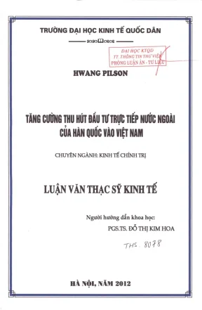 Nâng cao thu hút đầu tư trực tiếp nước ngoài từ Hàn Quốc