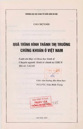 Quá Trình Hình Thành Thị Trường Chứng Khoán Tại Việt Nam