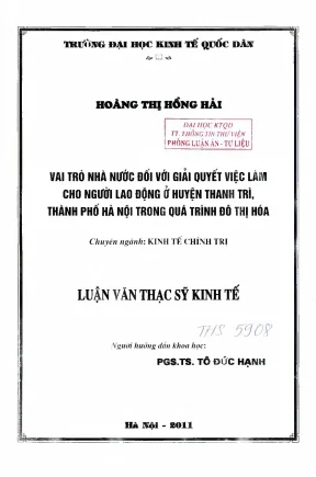 Vai Trò Của Nhà Nước Trong Giải Quyết Việc Làm Ở Huyện