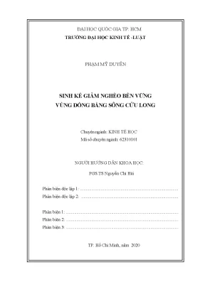 Nghiên Cứu Sinh Kế Giảm Nghèo Bền Vững Tại Đồng Bằng
