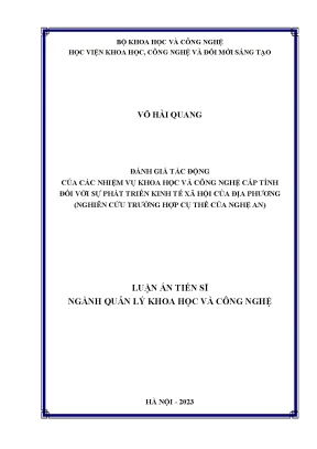 Đánh Giá Tác Động Của Nhiệm Vụ Khoa Học Và Công Nghệ Đối