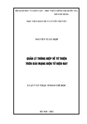Quản Lý Thông Điệp Từ Thiện Trên Báo Mạng Điện Tử: Thực