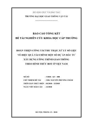 Nghiên Cứu Hiệu Quả Tài Chính Dự Án Giao Thông BOT Tại