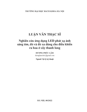 Nghiên Cứu Ứng Dụng LED Trong Điều Khiển Ra Hoa Cây