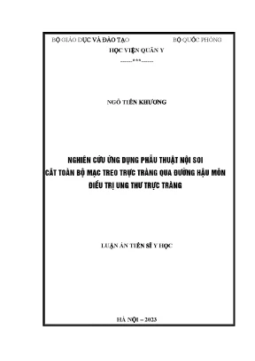 Nghiên cứu về phẫu thuật nội soi cắt toàn bộ bướu trực