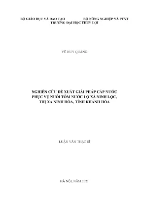 Giải Pháp Cấp Nước Cho Nuôi Tôm Nước Lợ Tại Ninh Lộc,