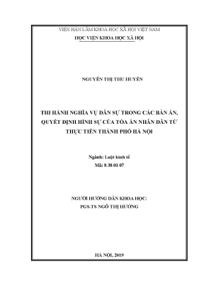 Nâng cao hiệu quả thi hành nghĩa vụ dân sự trong bản án