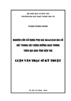 Nghiên Cứu Sử Dụng Phụ Gia SA44/LS40 Gia Cố Đất Trong 