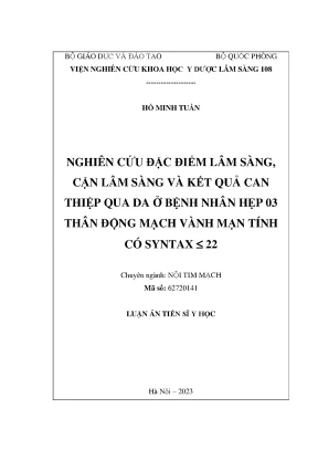 Nghiên Cứu Can Thiệp Qua Da Ở Bệnh Nhân Hẹp 03 Thân Động 