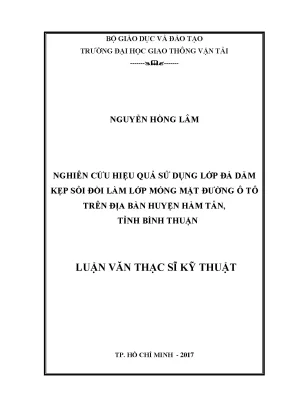 Nghiên Cứu Hiệu Quả Sử Dụng Đá Dăm Kẹp Sỏi Đồi Làm Lớp