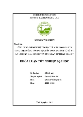 Ứng Dụng Công Nghệ Tin Học và GNSS RTK trong Đo Đạc Bản