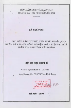 Đầu Tư Trực Tiếp Nước Ngoài Tại Hải Dương: Thực Trạng và