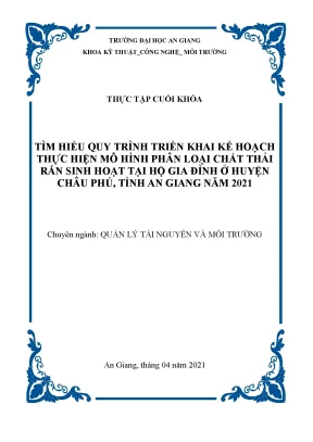 Mô Hình Phân Loại Chất Thải Rắn Tại Hộ Gia Đình Ở Châu