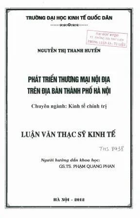 Phát Triển Thương Mại Nội Địa Tại Thành Phố Hà Nội: