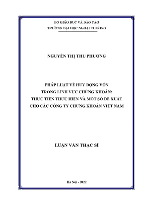 Pháp Luật Huy Động Vốn Trong Lĩnh Vực Chứng Khoán: Thực