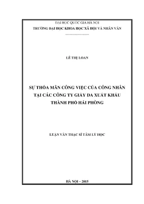 Nghiên Cứu Sự Thỏa Mãn Công Việc Của Công Nhân Tại Các