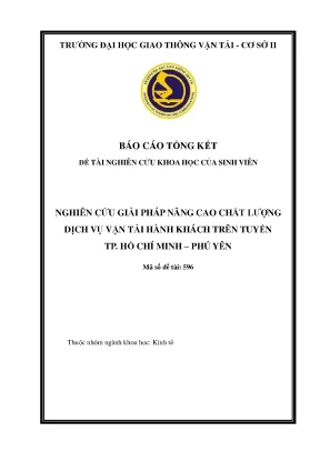 Nâng Cao Chất Lượng Dịch Vụ Vận Tải Hành Khách Tuyến TP.